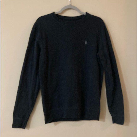 Black All Saints Aven Crewneck Sweatshirt - Picture 1 of 8